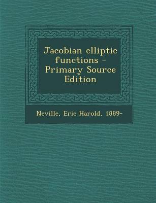 Book cover for Jacobian Elliptic Functions - Primary Source Edition