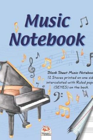 Cover of Blank sheet music notebook 12 staves