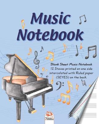 Book cover for Blank sheet music notebook 12 staves