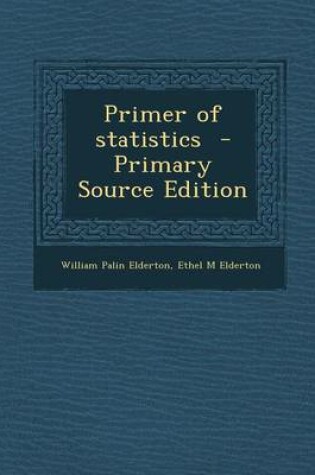 Cover of Primer of Statistics