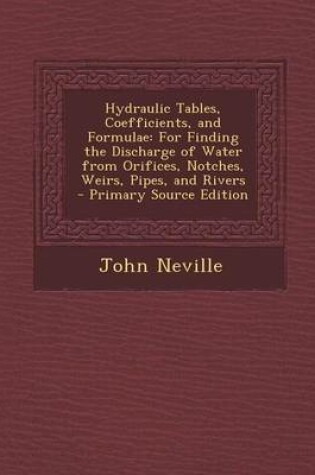 Cover of Hydraulic Tables, Coefficients, and Formulae