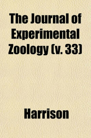 Cover of The Journal of Experimental Zoology (V. 33)