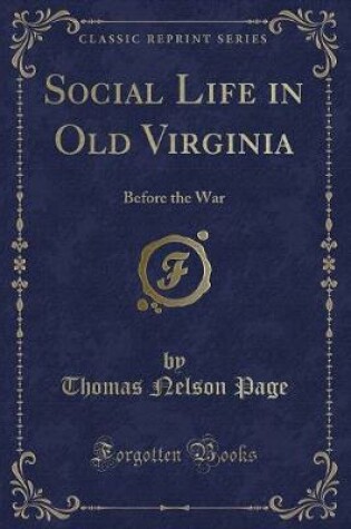 Cover of Social Life in Old Virginia