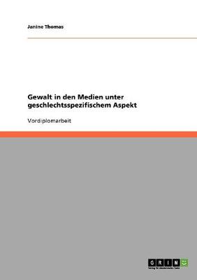 Book cover for Gewalt in den Medien unter geschlechtsspezifischem Aspekt