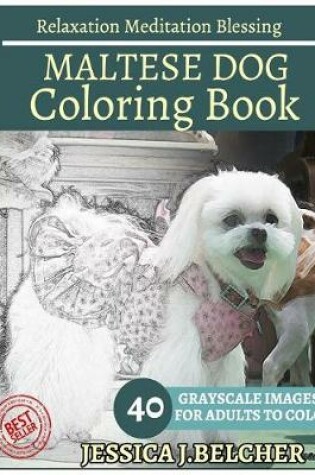 Cover of Maltese Dog Coloring Book for Adults Relaxation Meditation Blessing