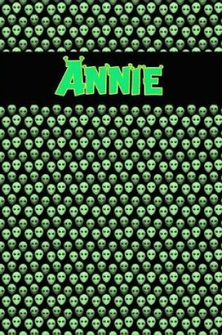 Cover of 120 Page Handwriting Practice Book with Green Alien Cover Annie