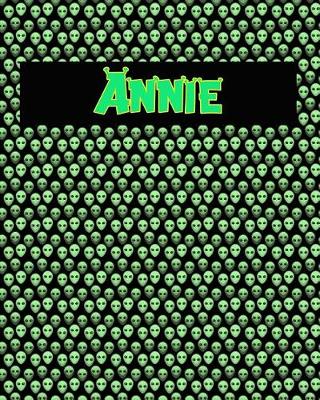 Book cover for 120 Page Handwriting Practice Book with Green Alien Cover Annie