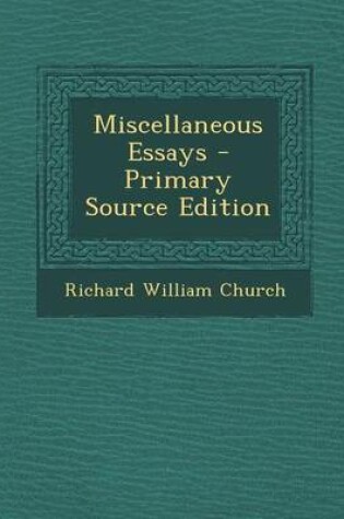 Cover of Miscellaneous Essays