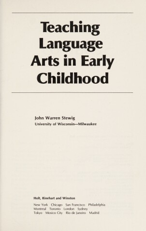 Book cover for Language Arts in Early Childhood