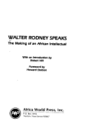 Cover of Walter Rodney Speaks