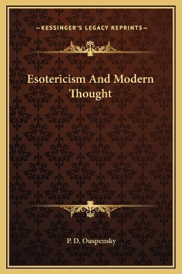 Book cover for Esotericism And Modern Thought