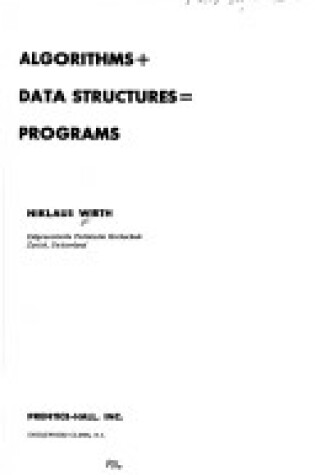 Cover of Algorithms Plus Data Structures Equals Programs