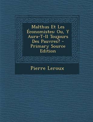 Book cover for Malthus Et Les Economistes