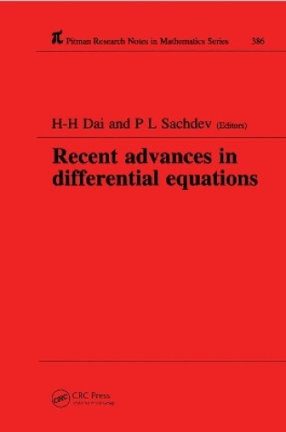 Cover of Recent Advances in Differential Equations