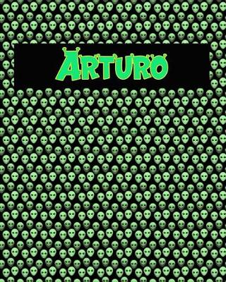 Book cover for 120 Page Handwriting Practice Book with Green Alien Cover Arturo