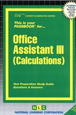 Cover of Office Assistant III (Calculations)