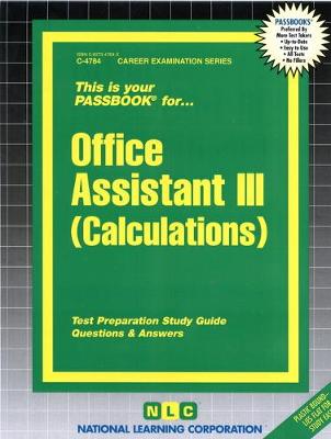 Book cover for Office Assistant III (Calculations)