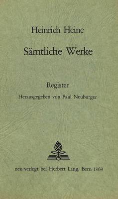 Book cover for Heinrich Heines Saemtliche Werke. Registerband