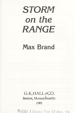Cover of Storm on the Range