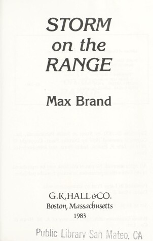 Book cover for Storm on the Range