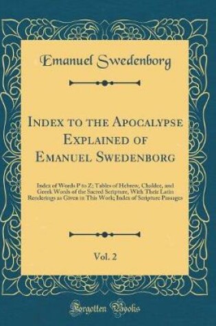 Cover of Index to the Apocalypse Explained of Emanuel Swedenborg, Vol. 2