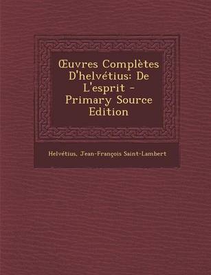 Book cover for Uvres Completes D'Helvetius