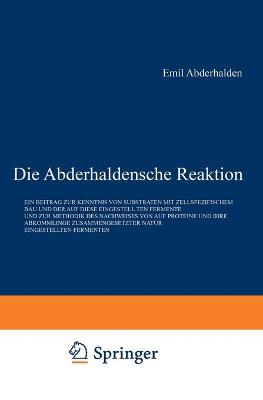 Book cover for Die Abderhaldensche Reaktion