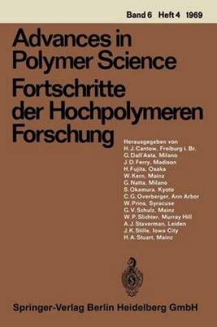 Cover of Advances in Polymer Science / Fortschritte der Hochpolymeren Forschung