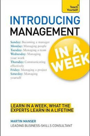 Cover of Introducing Management in a Week: Teach Yourself