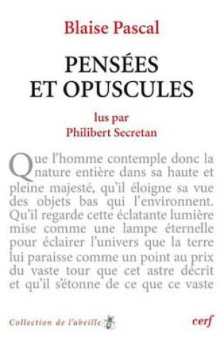 Cover of Pensees Et Opuscules