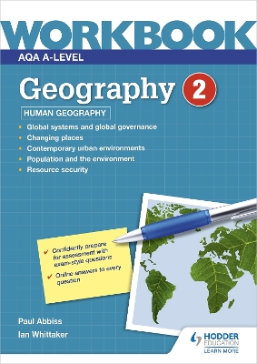 Book cover for AQA A-level Geography Workbook 2: Human Geography