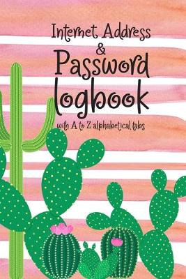 Book cover for Internet address and Password log book with A to Z alphabetical tabs