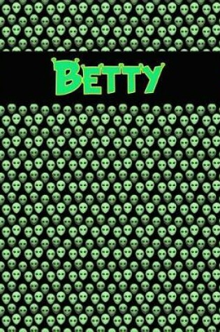 Cover of 120 Page Handwriting Practice Book with Green Alien Cover Betty