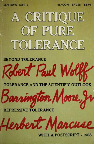 Book cover for Critique Pure Toleranc