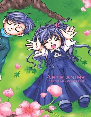 Book cover for Arte anime libro para colorear