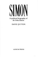 Book cover for Political Biography of Sir John Simon