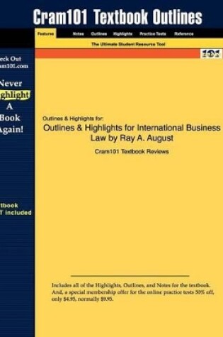 Cover of Studyguide for International Business Law by August, Ray A., ISBN 9780136008644