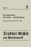 Book cover for Korrespondenz Felix Klein -- Adolph Mayer