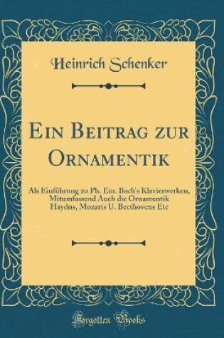 Cover of Ein Beitrag Zur Ornamentik