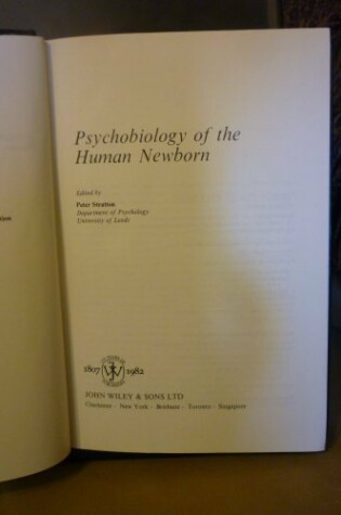 Cover of Psychobiology of the Human Newborn