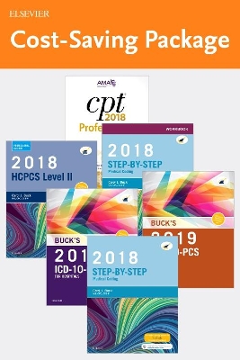 Book cover for Step-By-Step Medical Coding 2018 Edition - Text, Workbook, 2019 ICD-10-CM for Hospitals Edition, 2019 ICD-10-PCs Edition, 2018 HCPCS Professional Edition and AMA 2018 CPT Professional Edition Package