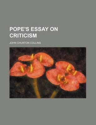 Book cover for Pope's Essay on Criticism