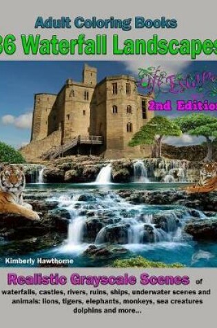 Cover of Adult Coloring Books 36 Waterfall Landscapes