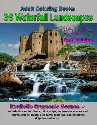 Book cover for Adult Coloring Books 36 Waterfall Landscapes