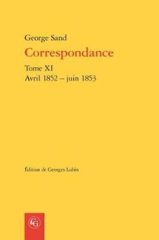 Cover of Correspondance. Tome XI