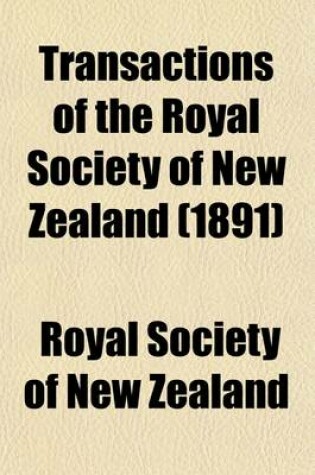 Cover of Transactions of the Royal Society of New Zealand Volume 23