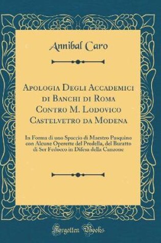 Cover of Apologia Degli Accademici Di Banchi Di Roma Contro M. Lodovico Castelvetro Da Modena