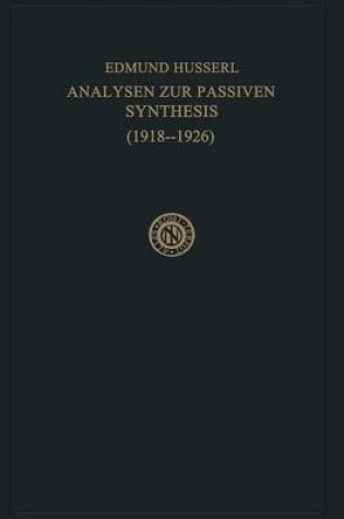 Cover of Analysen Zur Passiven Synthesis