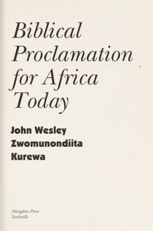 Cover of Biblical Proclamation for Africa Today