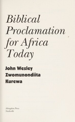 Book cover for Biblical Proclamation for Africa Today